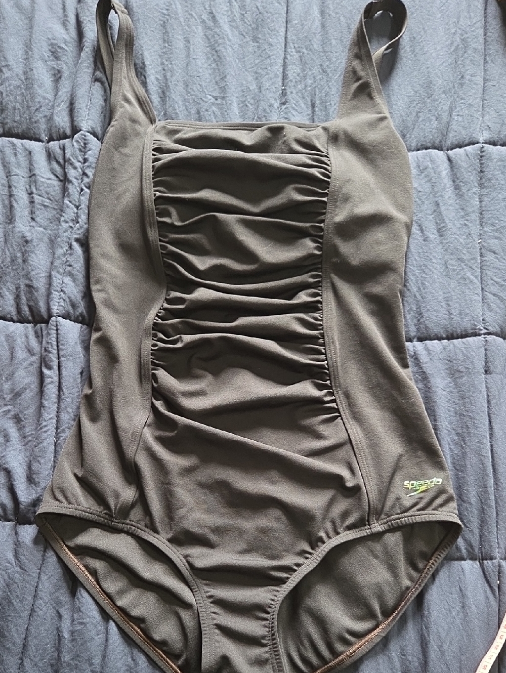 Speedo Black Ruched Front One-Piece Swimsuit